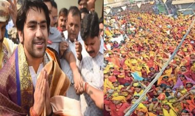 पटना पहुंचे बाबा बागेश्वर ने तेजप्रताप यादव को दिया जवाब, बोले ... हिंदू - मुस्लिम नहीं सिर्फ हिंदू -हिंदू करने आए हैं बिहार |