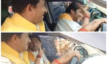 गिरिराज सिंह ने ऐसा क्या कहा कि खिलखिला उठे धीरेंद्र शास्त्री, पिटने लगे कार के डैश बोर्ड
