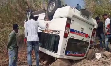 बाल-बाल बचे नीतीश के मंत्री श्रवण कुमार, स्कॉट गाड़ी ने नहर में मारी पलटी, 5 पुलिसकर्मी घायल