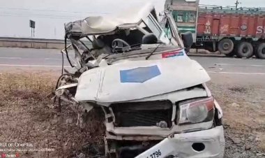 मंत्री जमा खान के एस्कॉर्ट में चल रही गाड़ी जा घुसी ट्रक में, एक होमगार्ड जवान की मौत, 4 घायल