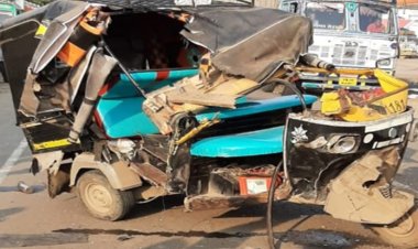 पटना के अटल पथ पर सड़क दुर्घटना में ऑटो के परखच्चे उड़े, इतने लोग थे सवार, चालक फरार