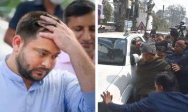 लालू यादव के बाद ईडी के सवालों का जवाब देने पहुंचे तेजस्वी यादव, राजद कार्यकर्ताओं का उमड़ा सैलाब
