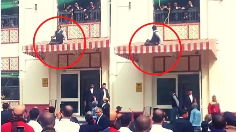 पटना हाईकोर्ट की छत से वकील ने लगा दी छलांग, मचा हड़कंप, कारण..? Video Viral