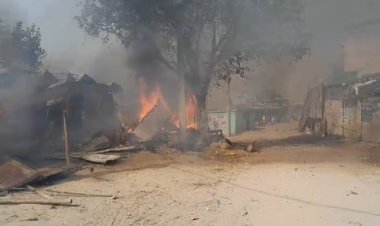 दानापुर के मानस गांव में आग लगने से किसानों की तीन लाख की संपत्ति जलकर खाक