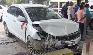 पटना में तेज रफ्तार होंडा सियाज कार ने स्विफ्ट और बाइक में मारी टक्कर, तीन घायल