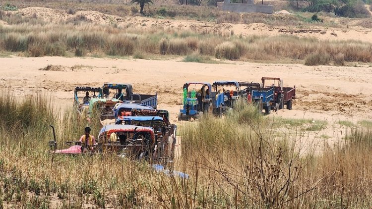 नवादा में अवैध बालू खनन करते 13 बालू लदे ट्रैक्टर जब्त, बालू माफियाओं में मचा हड़कंप