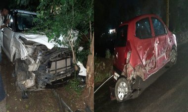 फुलवारी में तेज रफ्तार दो वाहनों की आमने-सामने भिड़ंत, कार के उड़े परखच्चे, 5 लोग घायल