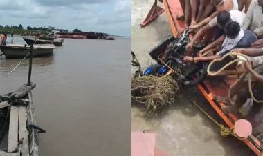 बिहार में बड़ा नाव हादसा, पीपा पुल से टकराकर फटा नाव, 10 बाइक समेत दर्जनों लोग थे सवार