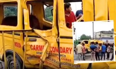 बेगूसराय में ओवरटेक करने के चक्कर में ट्रक ने स्कूल वैन में मारी टक्कर, 18 बच्चे घायल, तीन की हालत गंभीर..