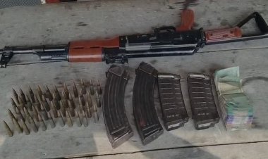 भोजपुर में कुख्यात अपराधी के घर से एके-47, हैंड ग्रेनेड सहित कई हथियार बरामद