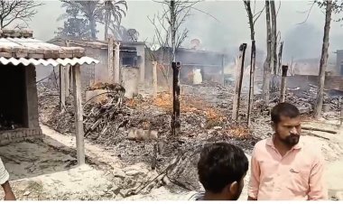 गैस सिलेंडर ब्लास्ट से मुजफ्फरपुर में भीषण आग, जिंदा जल गए चार बच्चे