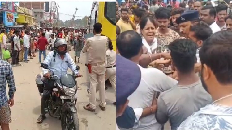 दानापुर में सड़क पार कर रही महिला को सीएनजी बस ने रौंदा, आक्रोशित लोगों ने की तोड़फोड़, सड़क जाम