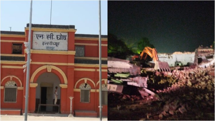 एलिवेटेड सड़क निर्माण के लिए तोड़ा गया एनसी घोष इंस्टीट्यूट, रेल कर्मचारियों और कलाकारों में भारी निराशा