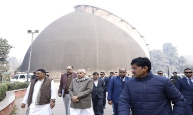 सीएम नीतीश पहुंचे गोलघर, बोले- फिर दिखेगा गोलघर का अद्भुत नजारा, दिया निर्देश