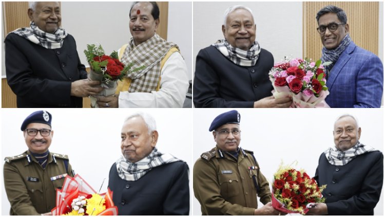 मुख्यमंत्री को राज्य सरकार के मंत्री एवं वरिष्ठ अधिकारियों ने दी नववर्ष की बधाई एवं शुभकामनाएं