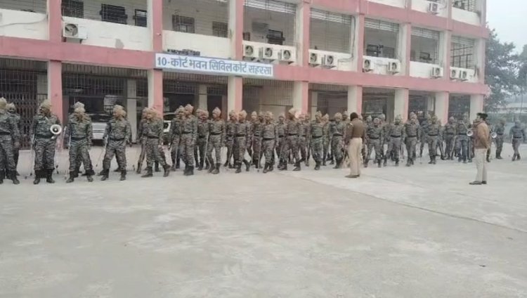 बम धमकी के बाद सहरसा व्यवहार न्यायालय में बढ़ाई गई सुरक्षा कराया गया मॉक ड्रिल, जज–पुलिस रहे मौजूद।