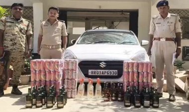 नवादा के गोविंदपुर में कार से 252 लीटर विदेशी शराब जब्त, धंधेबाज फरार