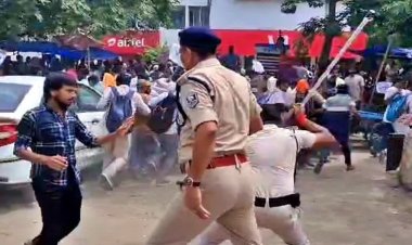 TRE-4 लाठीचार्ज के खिलाफ सम्राट चौधरी का पुतला दहन