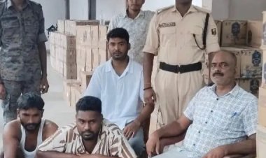 10 चक्का कंटेनर से 55 लाख की शराब बरामद, 2 गिरफ्तार...