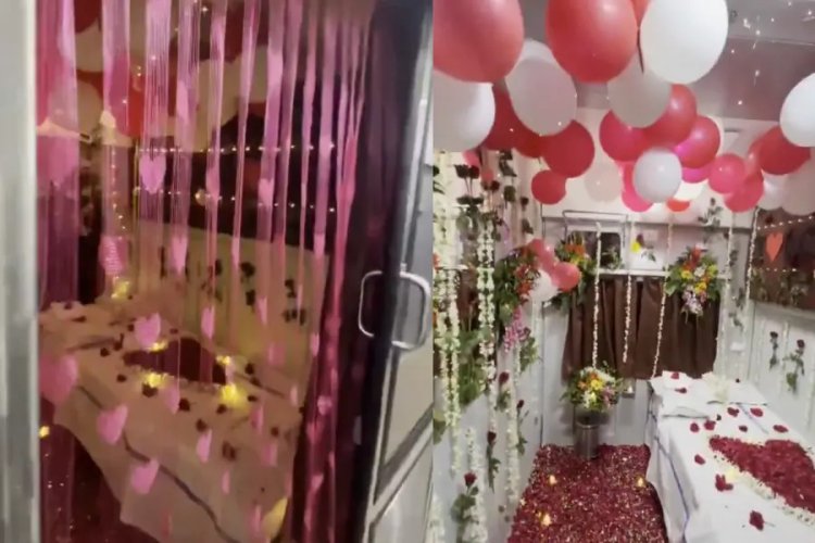 ट्रेन के फर्स्ट AC कूपे में 'प्राइवेट डेकोरेशन', टिकट चेकर सस्पेंड!